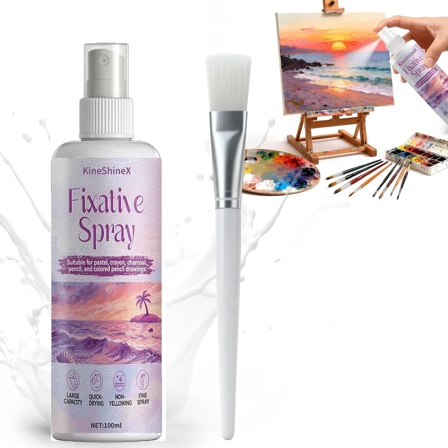Fixative Spray for Art,Fixative Spray, Long-Lasting Protection for Artwork, Suitable for Pastels,Oil Pastels,Acrylic Paints, etc