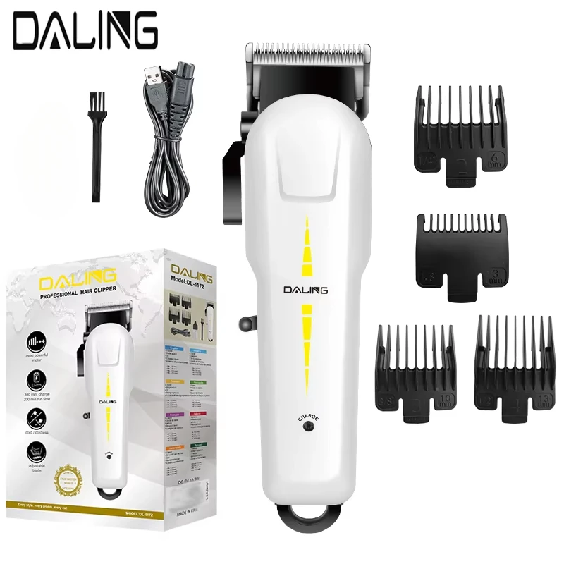 DALING DL-1172 USB rechargeable professional electric hair clipper, suitable for men's salon hair cutting cordless hair clippers