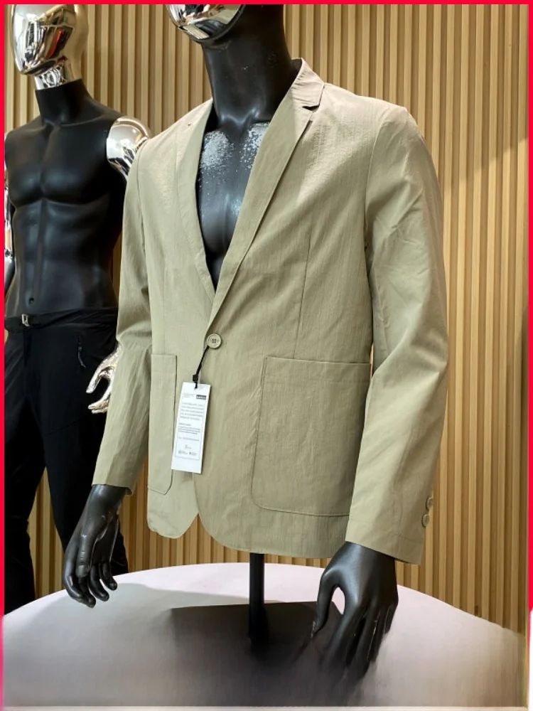 

Итальянский деловой повседневный костюм для мужчин в стиле люкс: легкий, дышащий, с текстурой, стандартный крой, из полиэфирного волокна, с защитой от сминания