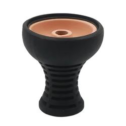 SY 1PC Single Hole Black Silicone & Ceramic Red Mud Shisha Bowl Shisha Tobacco Bowl Chicha Hookah Smoking Accessories Vattenpipa