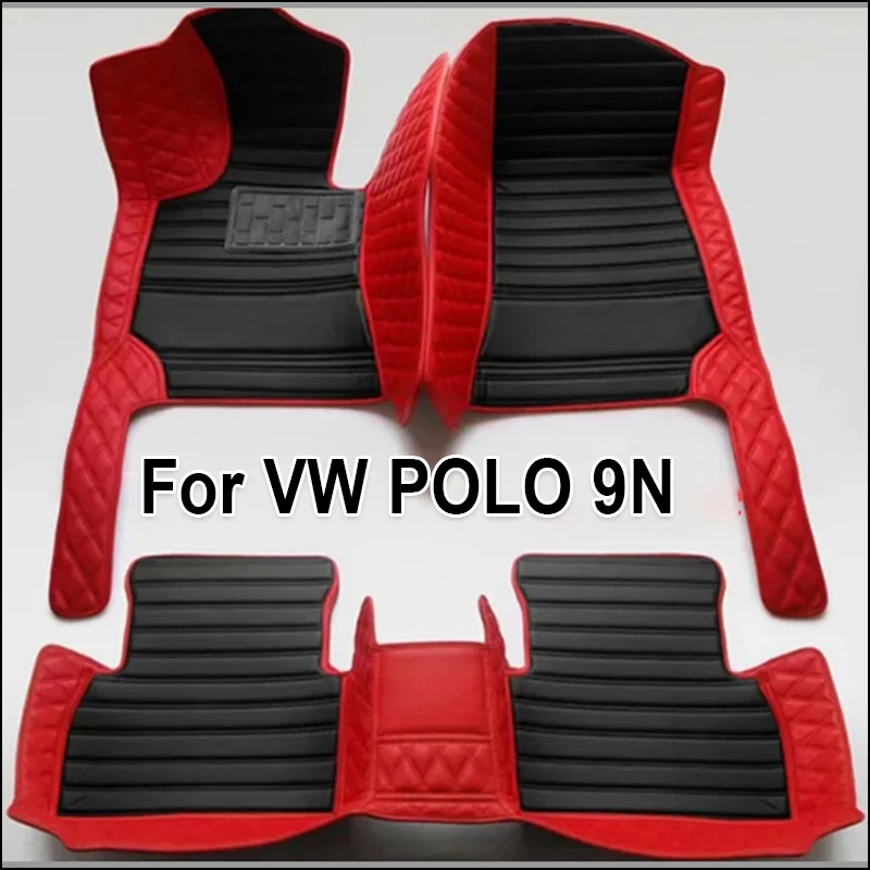 

WYMCustom Automotive Car Floor Mats For VW POLO 9N 2002 2003 2004 2005 2006 Auto Luxury Leather Men Women Car Mats Full Coverage
