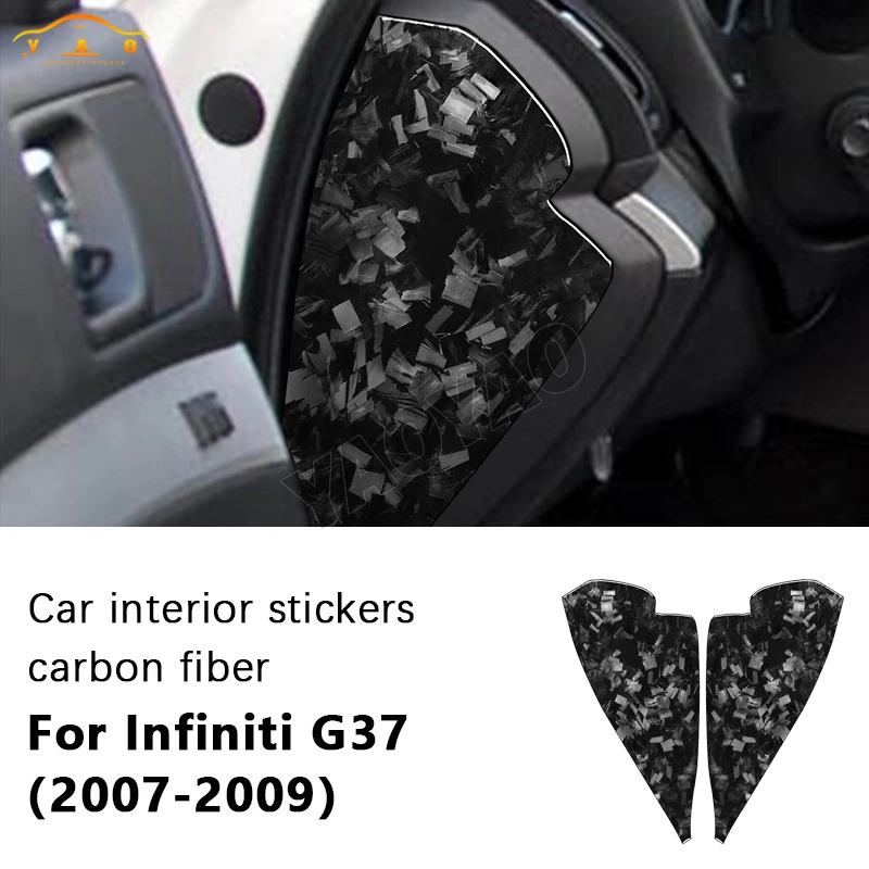 

Forged Carbon Fiber Dashboard Both Side Pnael Trim Cover Car Interior Decoration Accessories Sticker For Infiniti G37 2007-2009