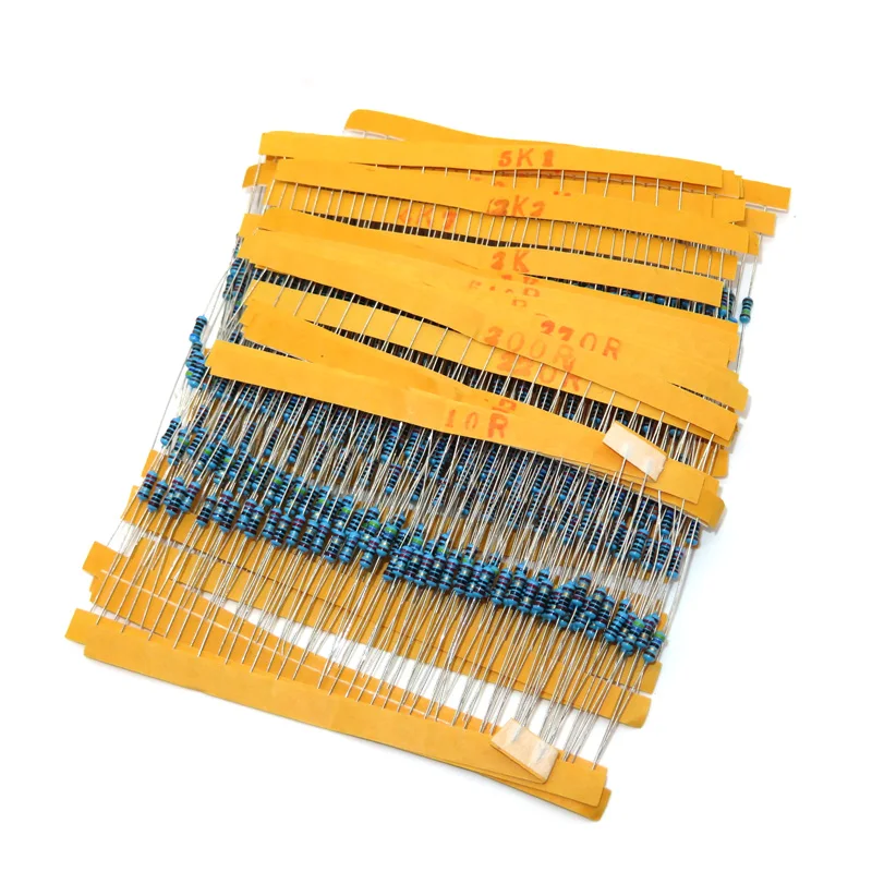 600 pz/set 30 tipi 1/4W resistenza 1% resistore a Film metallico Kit assortito 220ohm 470R 1K 10K 20K 100K 1M resistori 300 pz/set