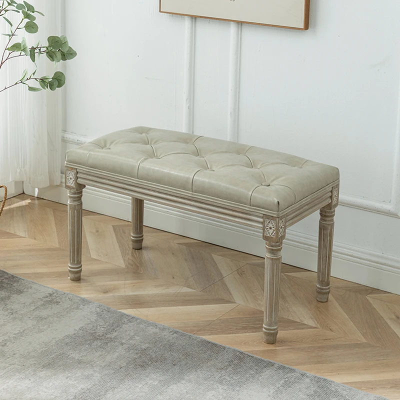 

Indoor furniture American shoe change solid wood home door makeup stool bedroom cloakroom long sofa bedside stool