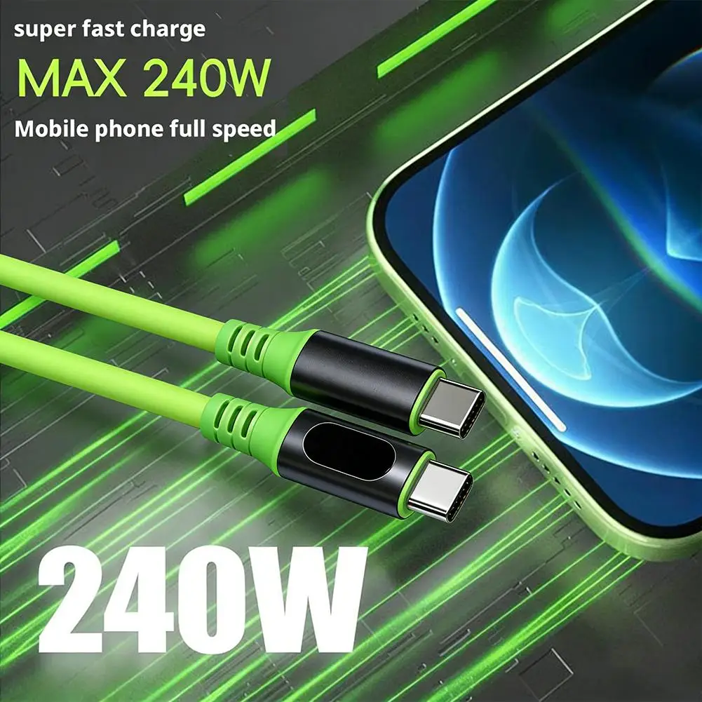 240W 480Mbps Fast Charging USB C Cable Dual Type C A To C Cord for IPhone Samsung Huawei Xiaomi Data Transmission Charger Cord