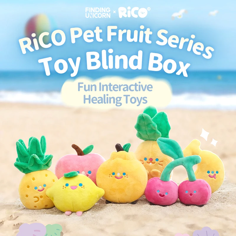 

Finding Unicorn RiCO Pet Fruit Series Toy Blind Box Cute Cartoon Doll Birthday Gift Plush Doll Kitten Puppy Ornament Pendant