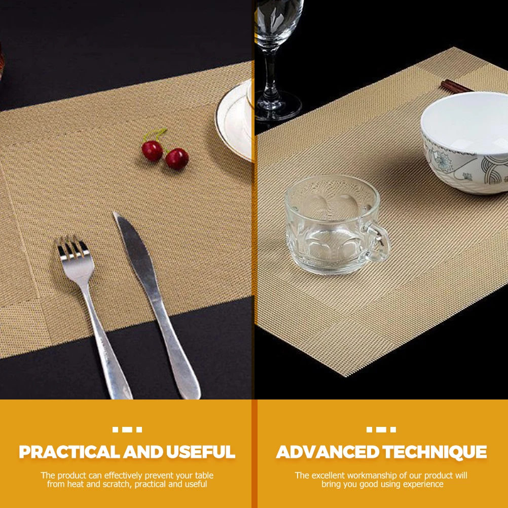 

6pcs Table Mat PVC Non Slip Washable Placemats Set for Kitchen Dining Decor Heat Scratch Resistant Stain