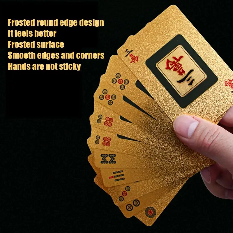 

Mahjong Playing Cards 146pcs Ma hjong Cards Set PVC frosted Thicken Handheld Poker Waterproof Chinese / American Majhong