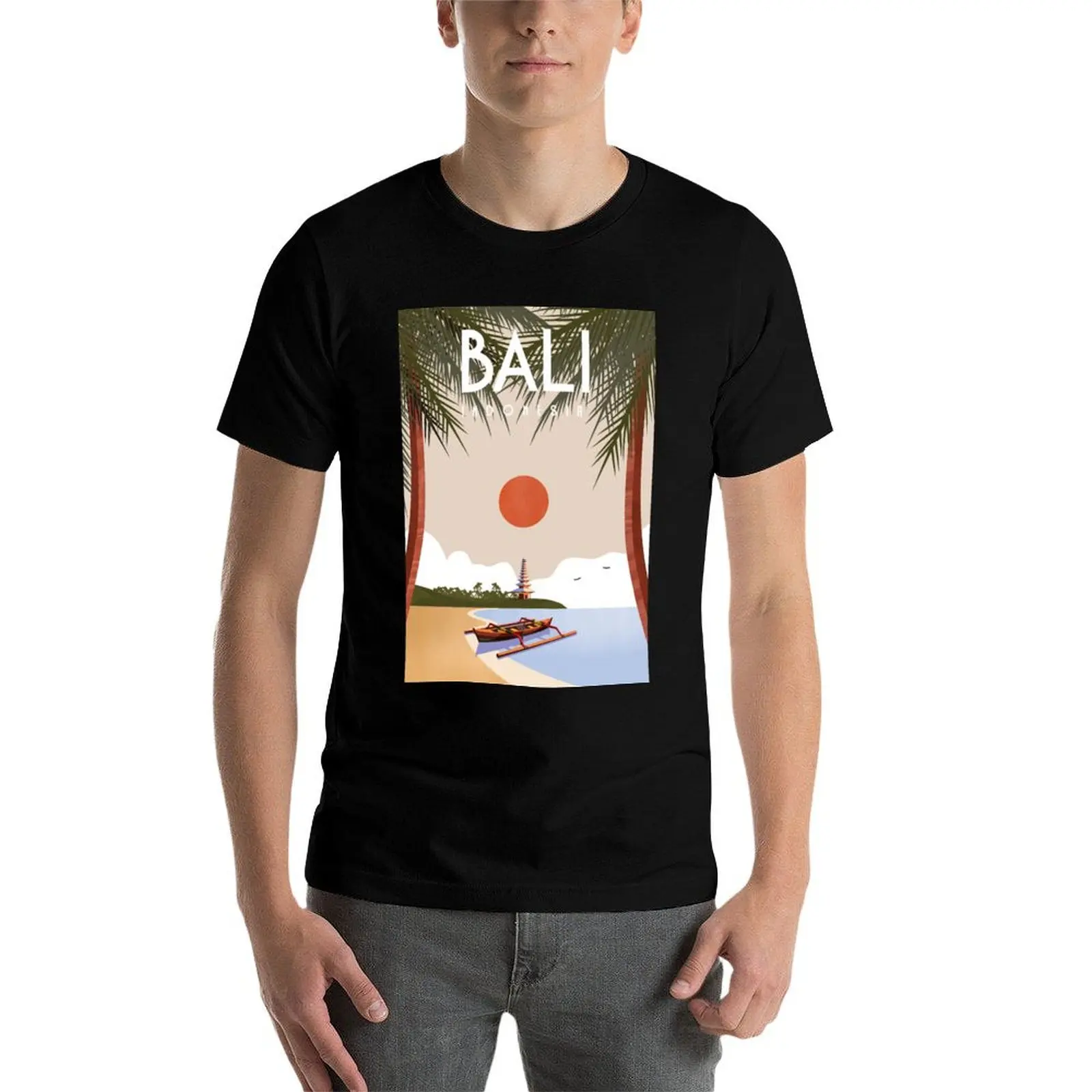 Bali Indonesia travel poster T-Shirt custom t shirt anime t shirts Funny t-shirt Men's t-shirts