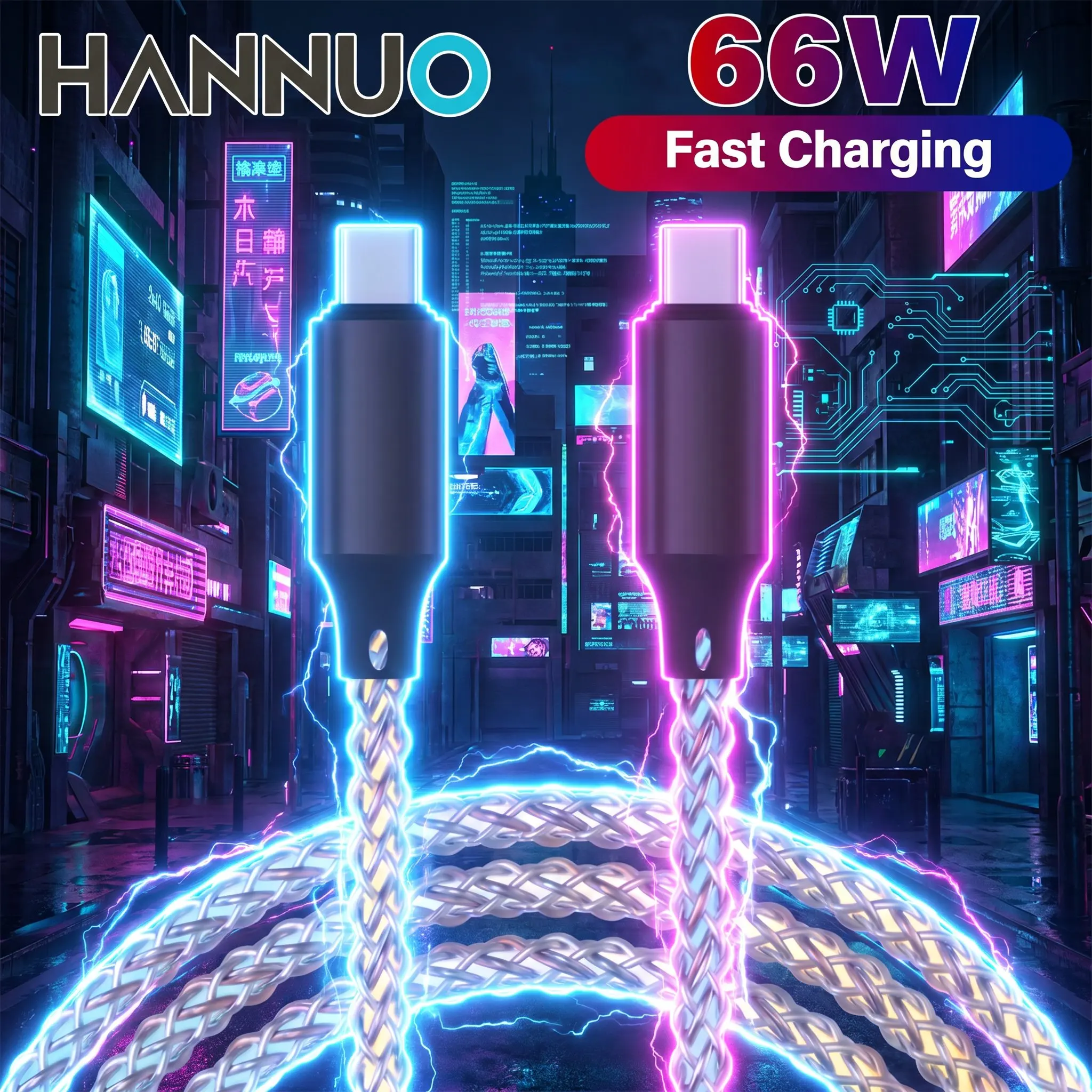 66W Fast Charging RGB LED Light USB C Cable PD Gradient Breathing Luminous Data Cord for iPhone 18 17 16 Pro Max Xiaomi Samsung