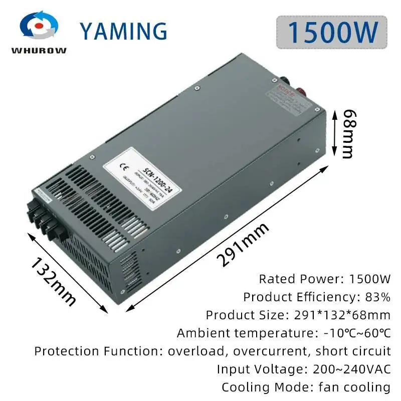 1500 واط عالية الطاقة 1000W2000W تحويل التيار الكهربائي 12V24V36V48 محول الجهد المستمر الحالي شاشة ديجيتال قابل للتعديل