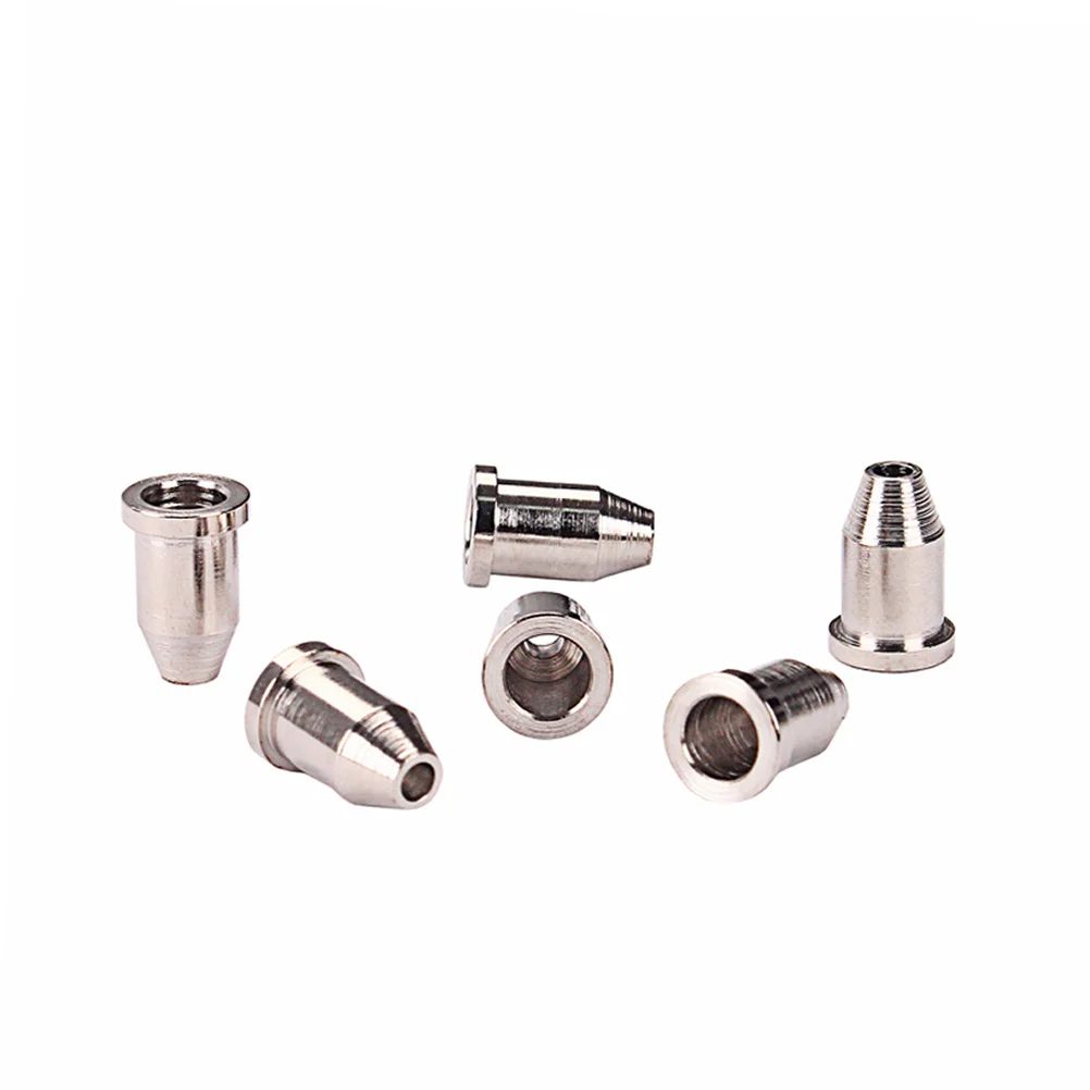 

6Pcs Guitar String Caps Bullet Shape External Thread Ideal for String Through Body Build Guitar Accessories Silver