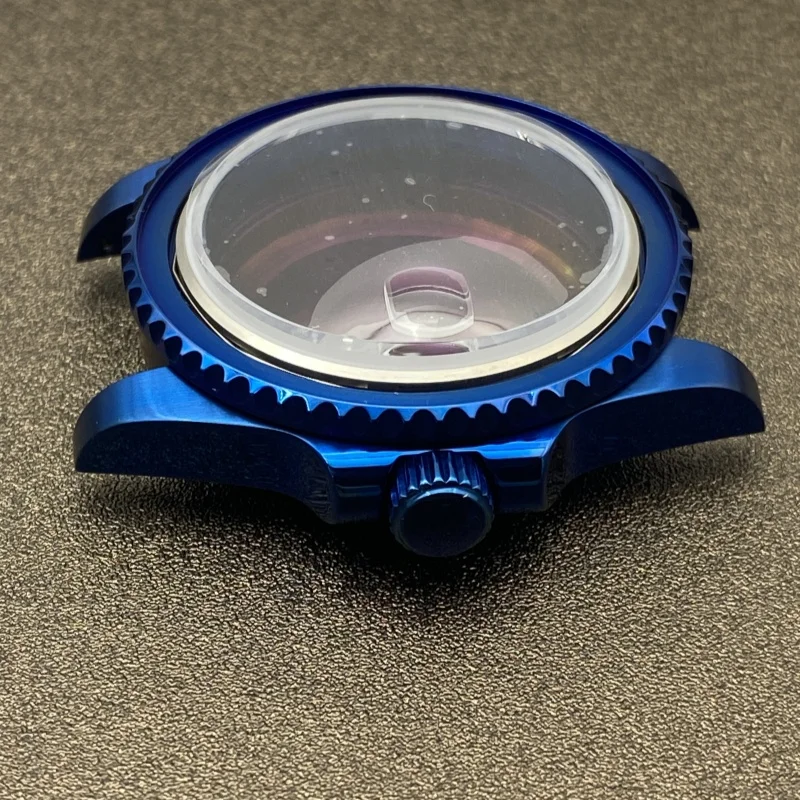 حافظة ساعة من الفولاذ المقاوم للصدأ NH35 حافظة زرقاء 40 مللي متر زجاج الياقوت 120 تناسب حركة NH34/NH35/NH36 #3