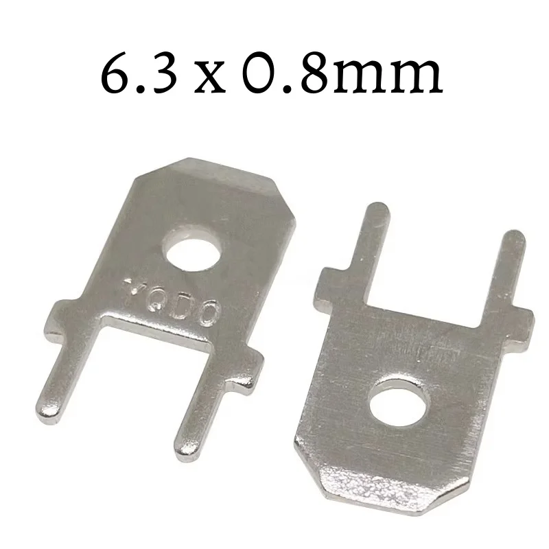 50pcs 2.8 4.8 6.3MM Plug-In Spring Plug Terminal Sheath Male Female Connector Cold Pressed Terminal Copper Connectors 0.8 0.3mm