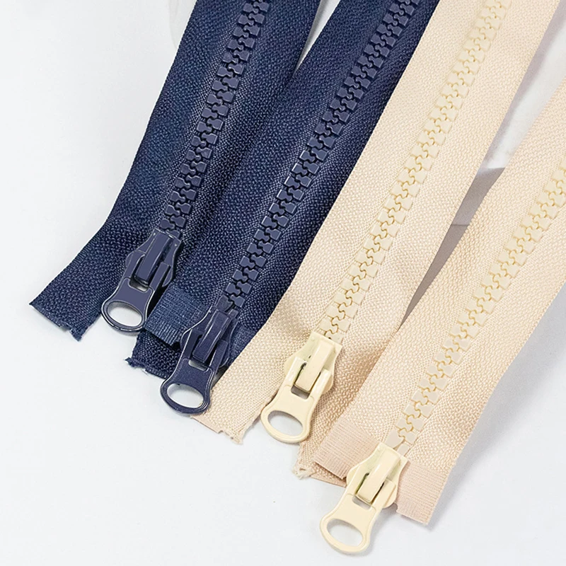 8# Open-end Resin Teeth Zippers Auto Lock Double Sliders Zippers Coat Jacket Suitcase Accessories DIY Sewing Supplies 50/80cm