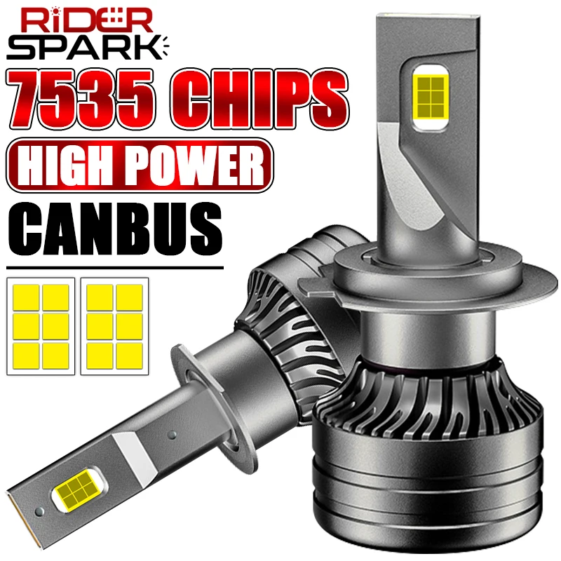 H7 H4 H11 H8 Led 7535 CSP Chips 6500K H9 H1 9005 9006 HB3 HB4 9012 HIR2 Car LED Headlights Canbus 12V Tubro Auto Fog Lights 24V