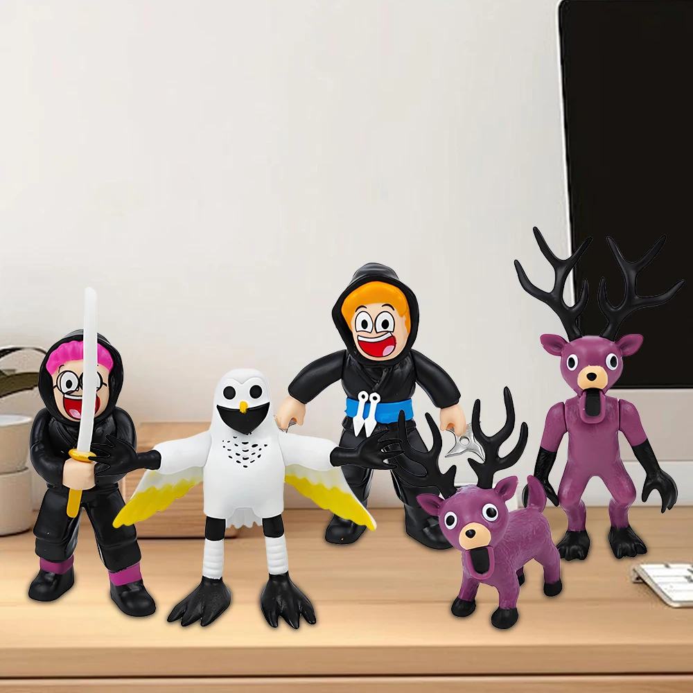 99 Night in Forest 5-Piece Action Figure Set Ninjaes & Mythical Creature Toys Interactive Imaginative Play Gift for Kids & Colle