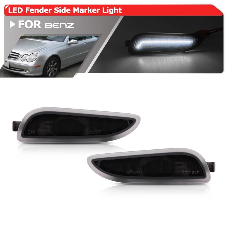 

Euro Smoked White Led Fender Flare Side Marker Light For Benz W209 CLK-Class CLK55 AMG CLK63 AMG CLK500 CLK320 CLK550 CLK350