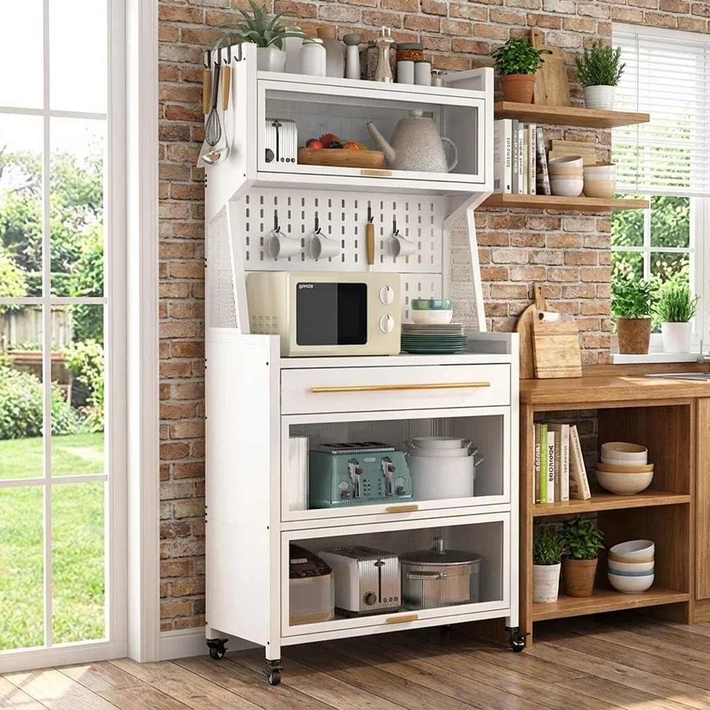 #Modern Multi-functional Kitchen Cabinets Sleek Manmade Board Design Upscale Household Storage Solutions