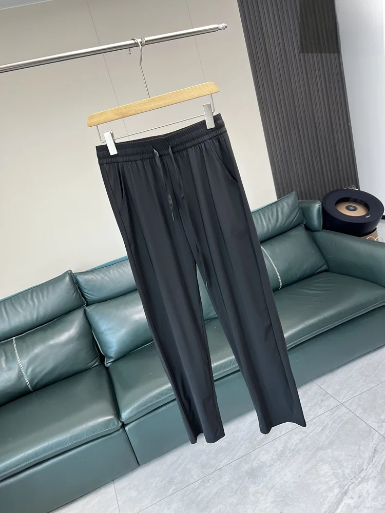 

Ice Silk Cool Feeling Men's Summer Elastic Waist Qui Dry Elastic Sports Casual Straight Leg Pants Trendy Straight Tube Pants