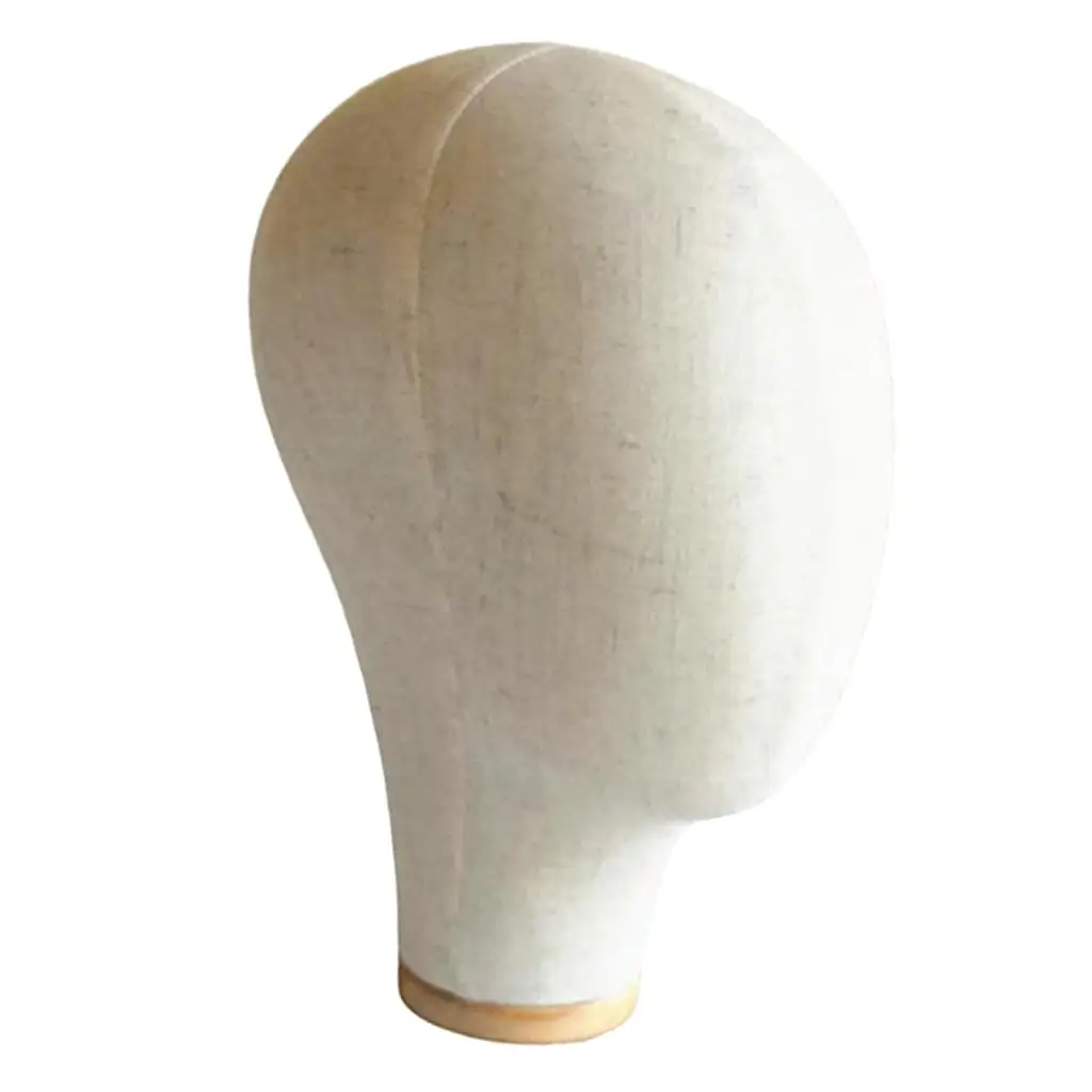 Hair Wigs Extension Making Hats Caps Display Canvas Cork Block Head Model with Wooden .26inch