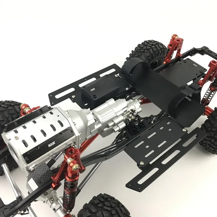 KYX Racing 313mm Two-Speed V8 Engine Gearbox Edition Metal Chassis Frame Upgrade Kit for RC Crawler Car Axial SCX10 II 90046