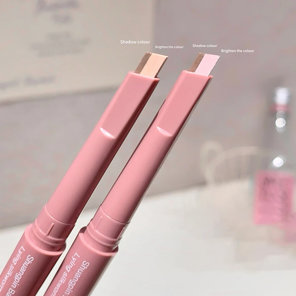 Gege Bear Dual-Tone Silkworm Pen, 2-in-1 Highlight & Shadow for Natural, Long-lasting and 3D Effec, Friendly to Beginners