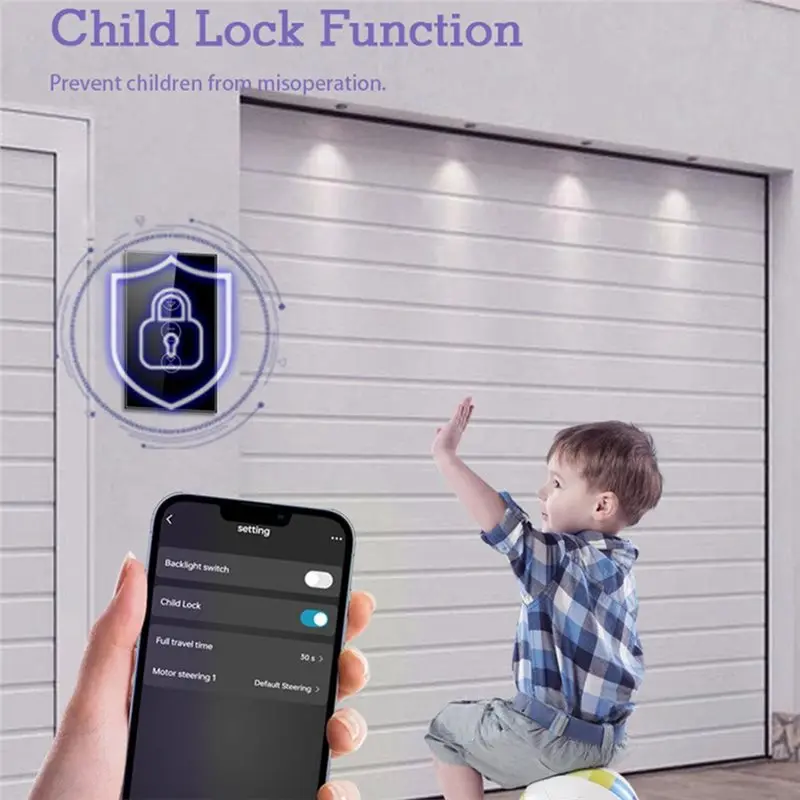 BHBD-Smart Curtain Switch 2.4Ghz Wi-Fi Touch Control Tuya App Compatible Neutral Wire Required Smart Rolling Shutter Switch US P
