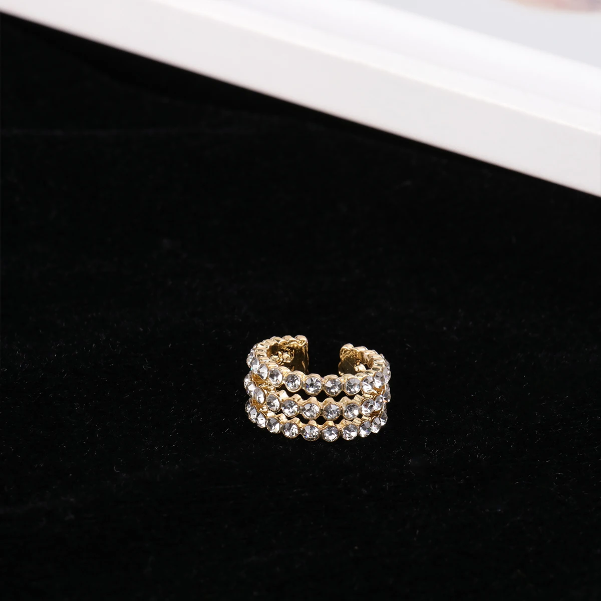 

Colorful Rhinestone Ear Clips Shining Small Woman Earrings Lightweight Durable Alloy Daily Life Travel Shopping Electroplating