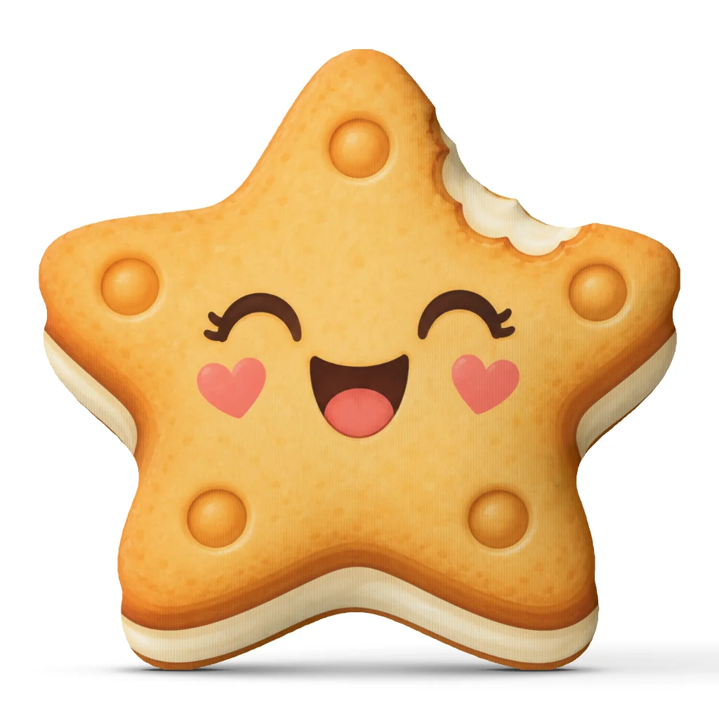 Cute Star Cookie Shaped Throw Pillow Sweet Biscuit Cushion Stuffed Decorative Plush Pillow for Sofa Bed Home Decor Accent