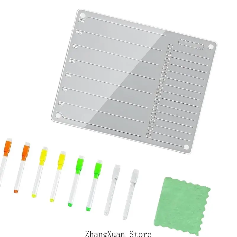 Familien-Kühlschrankplanertafel mit Markern für Einkaufslisten und tägliche Erinnerungen, 3 x – Detail 7