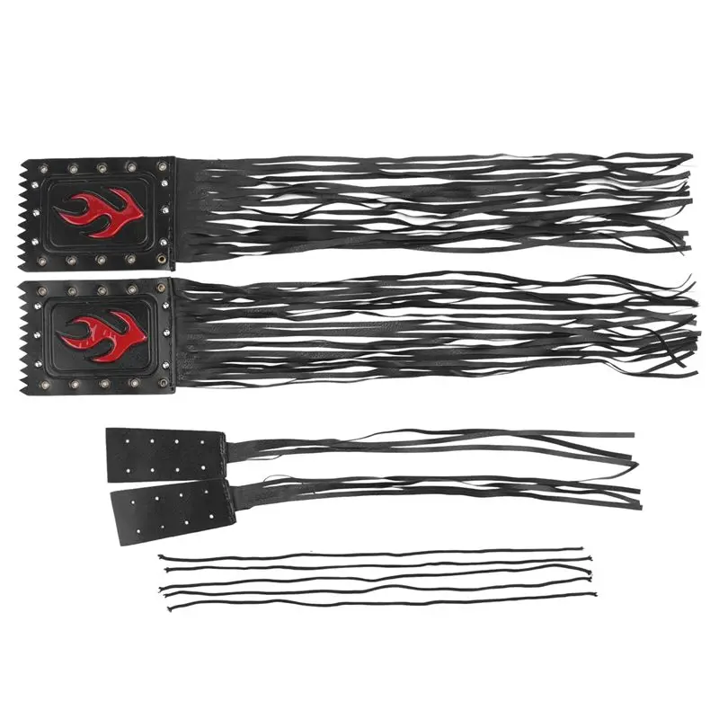 A67K-4Pcs/Set Universal PU Motorcycle Handlebar Tassel Fringe Grip Cover Lever Cover For Victory Cruiser