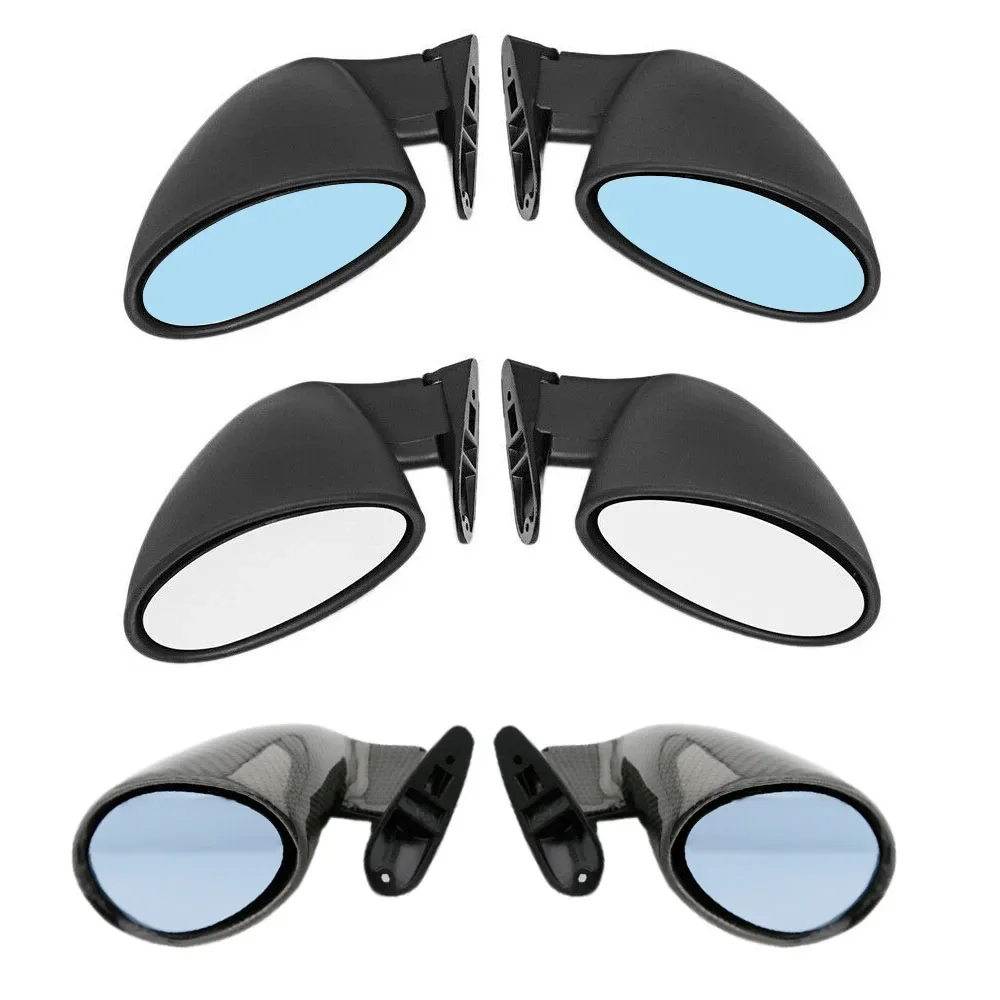 Universal Car Retro Racing Side Door Wing Rearview Mirror 1Pair L&R Blue Glass Side Mirror Exterior Mod Auto Accessory
