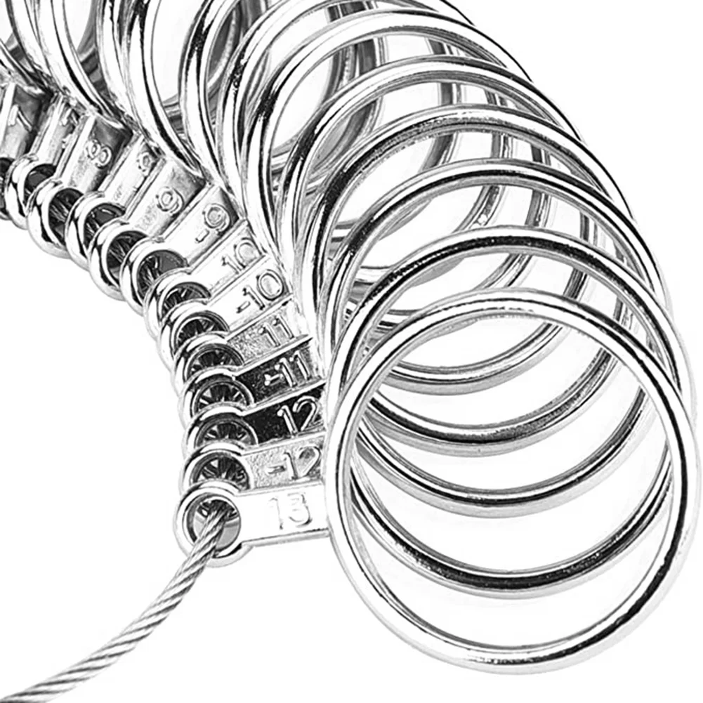 ABQR Stainless Steel S Finger Sizer Measuring Ring Tool, Size 0-13 with Half Size
