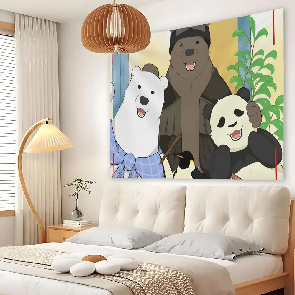 S-Shirokuma C-Cafe Tapestry Custom Living Bedroom Party Dormitory Interior Wall Bohemian Decoration Attached Clip
