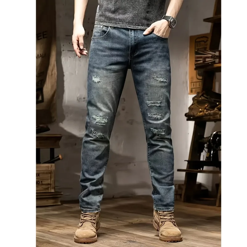 

Multipurpose Denim Pants Baggy Break Hole Old Style Men Clothes Leisure Underpants Street Wind Y2k Man Clothing Male Jeans Pants