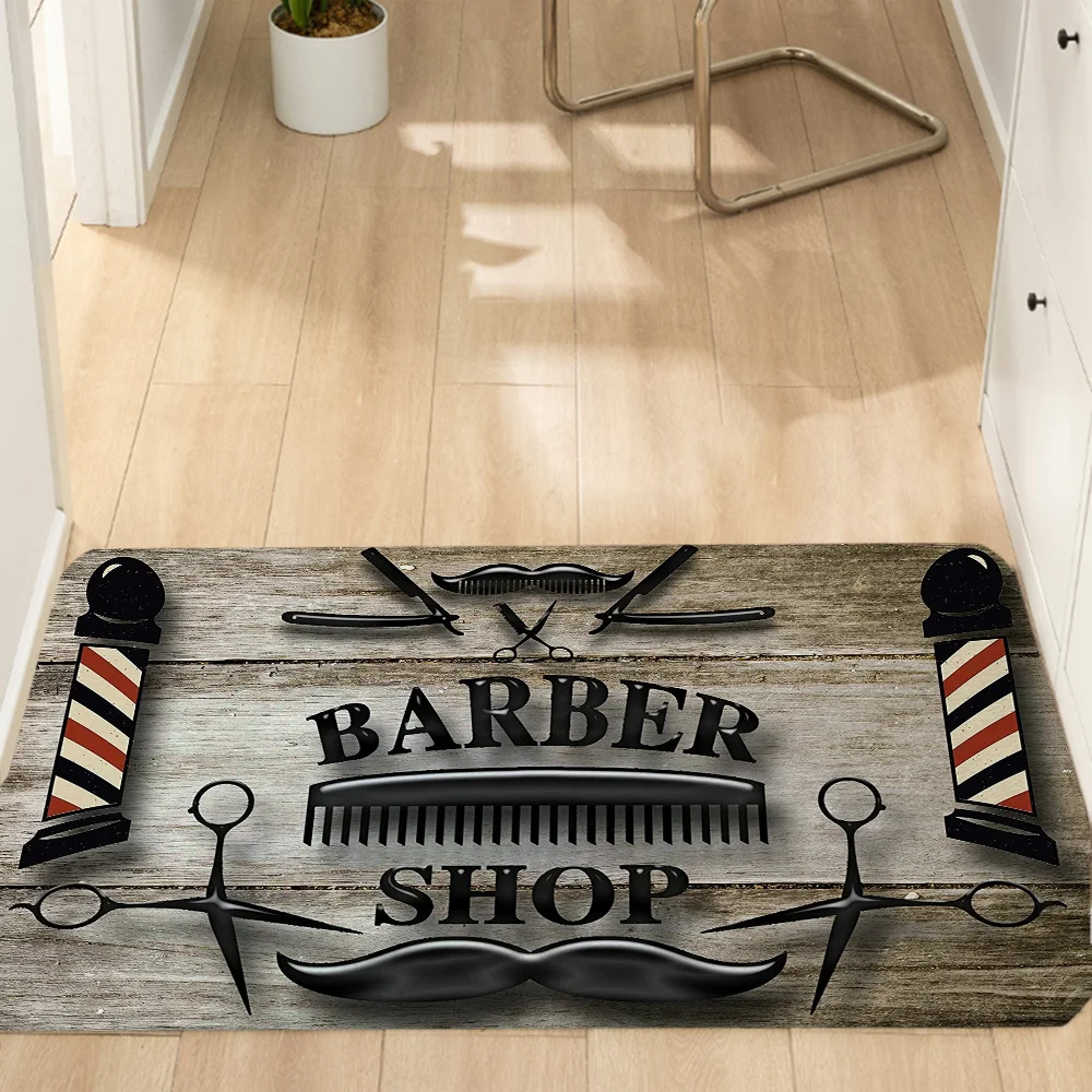 Barber Shop Home Washable Non-slip Kitchen Rug Hallway Carpet for Bedroom Mats Balcony Entrance Door Mat Cute Room Decor Rugs