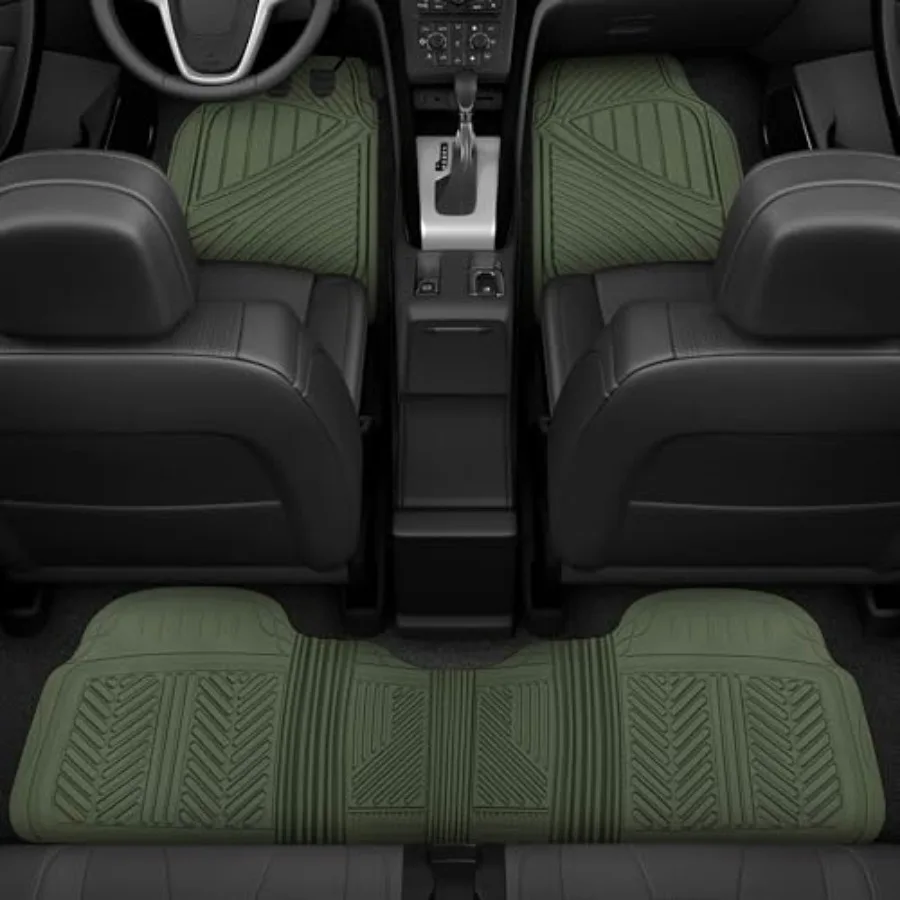

FlexTough Performance All Weather Rubber Car Floor Mats - 3 Pcs Floor Mats Automotive Liners for Cars Truck SUV, Heavy-Duty Wat