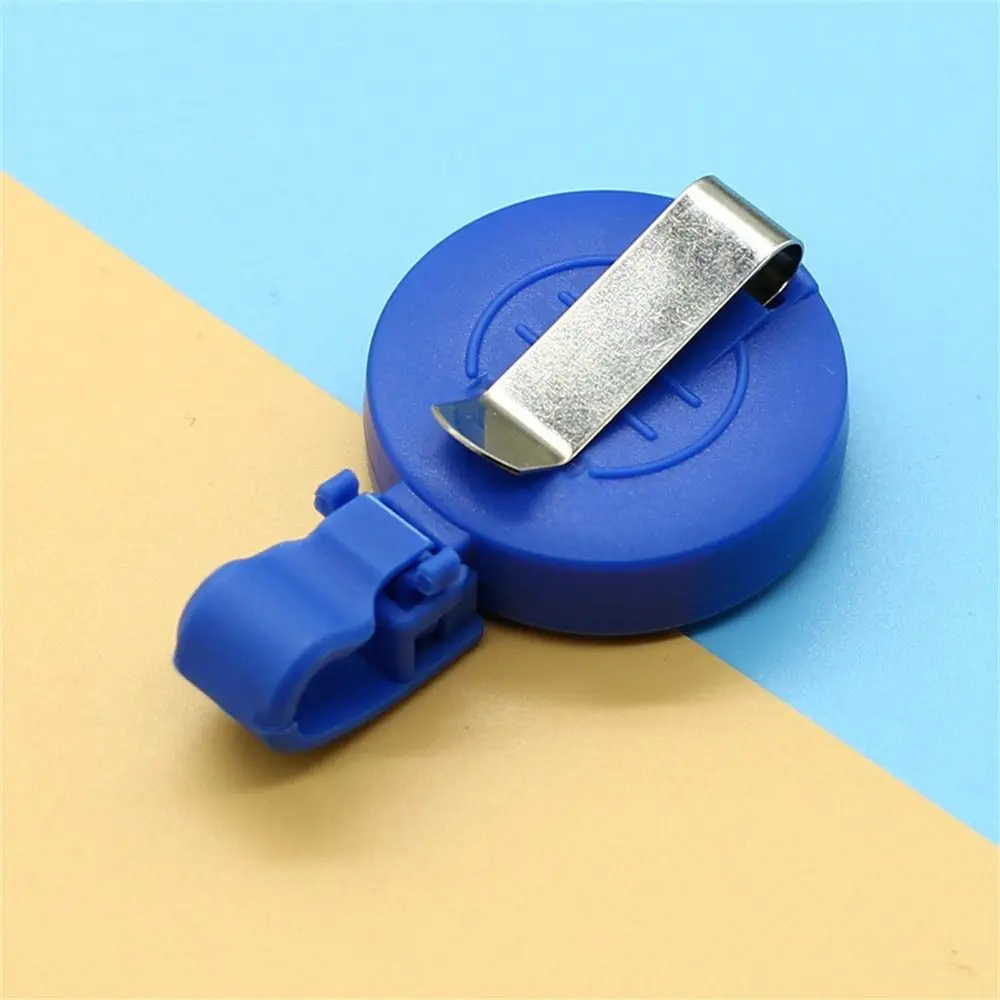 Frosted ID Card Holder Anti-Lost Keyring Clips Retractable Badge Reel Plastic Name Tag Easy To Pull Buckle Office Suppliers