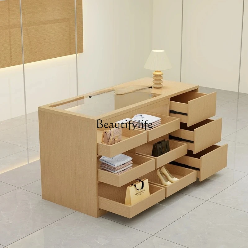 FGNegozio di abbigliamento XL Tavolo Nakajima con acqua corrente, tavolo da esposizione per ornamenti per gioielleria con vetro
