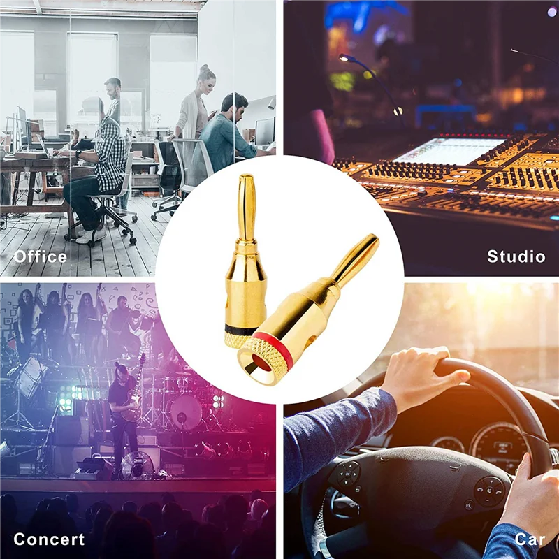 

T82C Hot Sale-30 Pairs Banana Plugs - Open Screw Type For Speaker Wire, Home Theater, Wall Plates And More