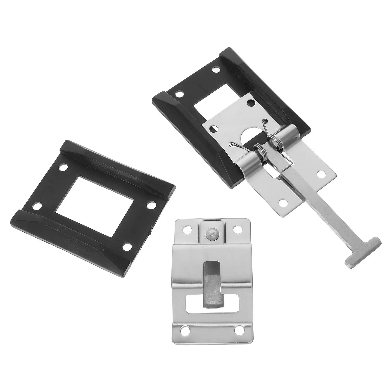 

1Set Stainless Steel Cold Chain Cargo Door Lock Windproof T-Style Latch for Rv Trailer Truck Holder Secure Closure