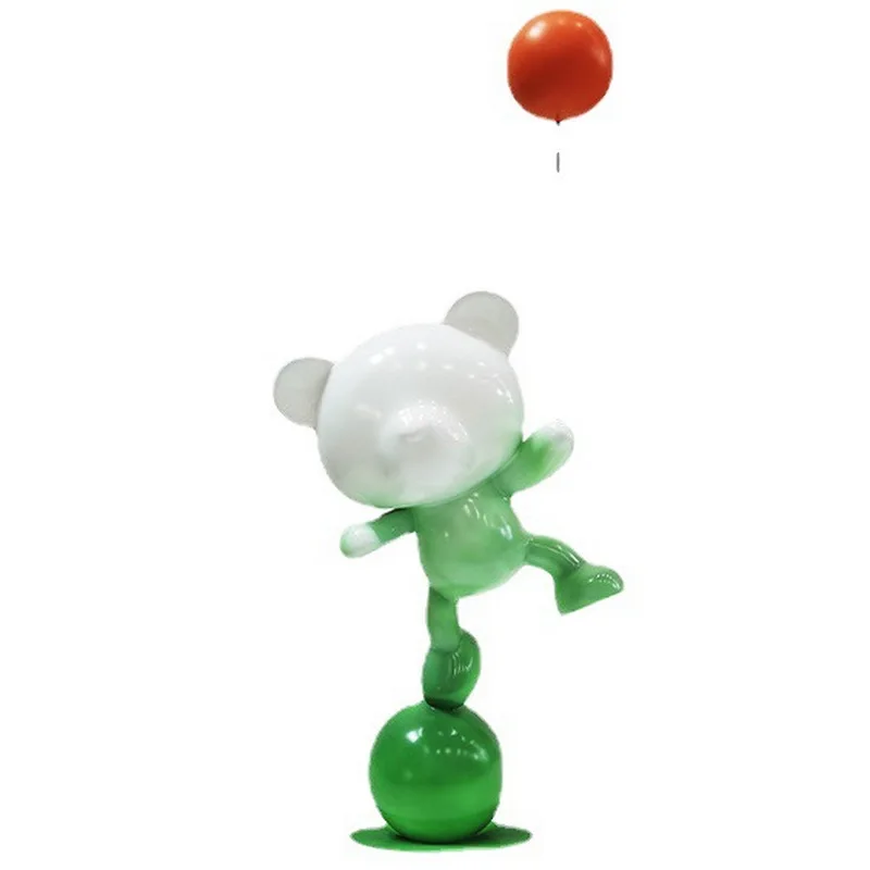 

Large cartoon sculpture, living room floor-to-ceiling ornament bear, light luxury soft decoration