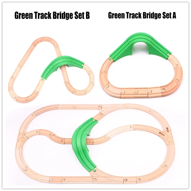 Wooden Train  Bridge Track Set Electric Magnetic Trains Railway Compatible with Brand Track Educational Toy Car Children's Gifts