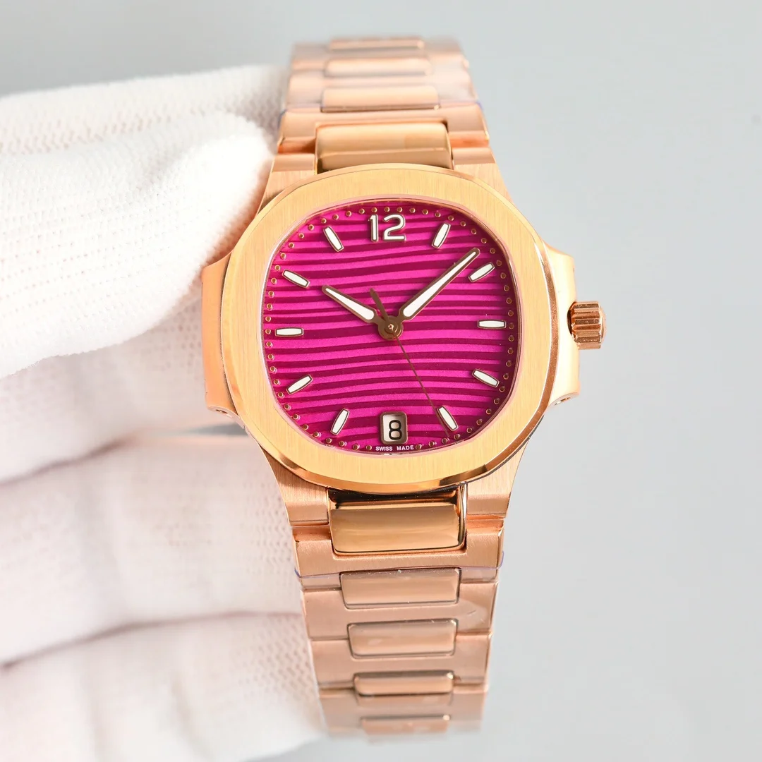 Designer Style Men Watch Women Watch Couple Automatic Mechanical Wristwatch Textured Dial Waterproof Luminous Hands Stainless Steel Strap Luxury Dress Watch For Business Dating Holiday Gift For Him Her