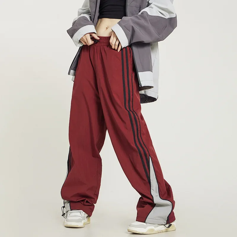 

Y2k Harajuku Sweatpants Women Joggers Stripe Vintage Parachute Pants Hippie Streetwear Black Trousers Korean Aesthetic