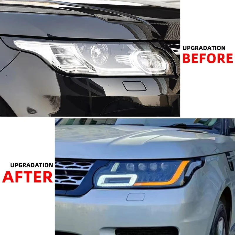 YU GUANG لـ 2014-2017 رينج روفر سبورت L494 LED المصابيح الأمامية ترقية 4 عدسة DRL رئيس مصباح حالة جديدة اكسسوارات السيارات مخصص #4