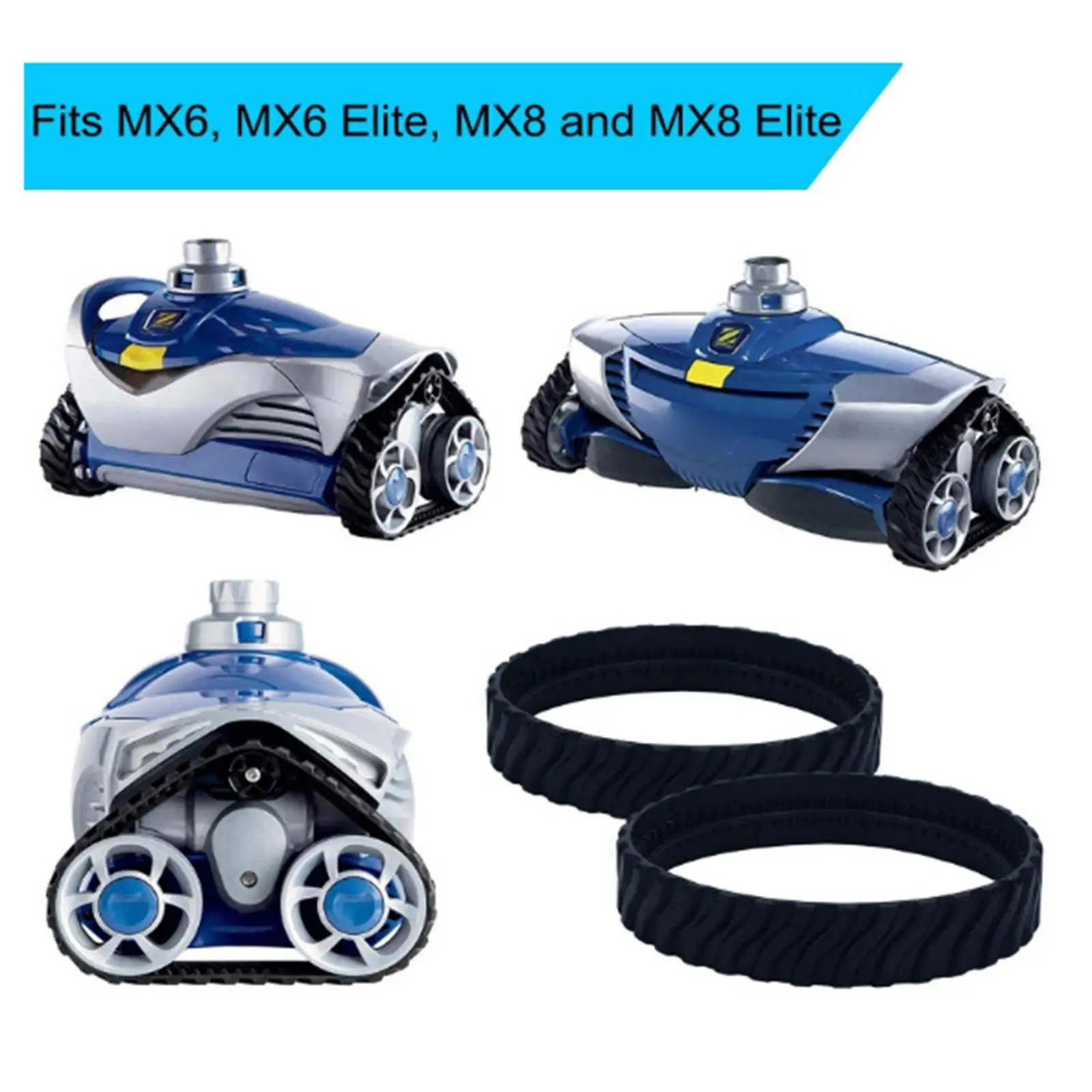 

Set of 2 Pool Cleaner Tracks Tyres Replace Spare Parts for Zodiac MX8 Easy Install Home Accessories Tire Wheel Tool
