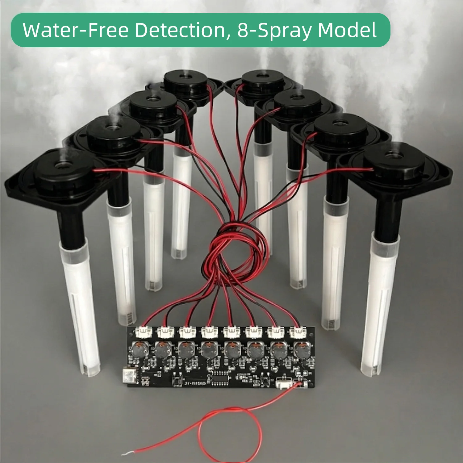 

DC 5V 8 Channel Ultrasonic Atomiser Module Low Water Detection Atomization Control Board Humidifier DIY kit Type-C Connector