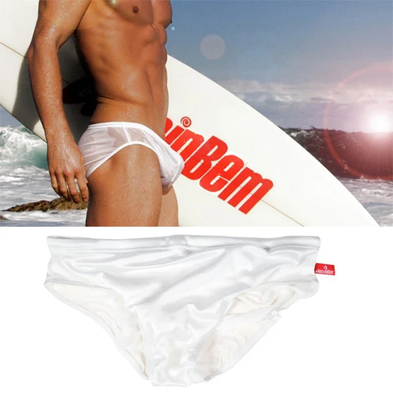 Ropa interior Sexy transparente para hombre, bañadores de natación, ropa deportiva para vadear, bañador de surf para playa, ropa interior Gay de